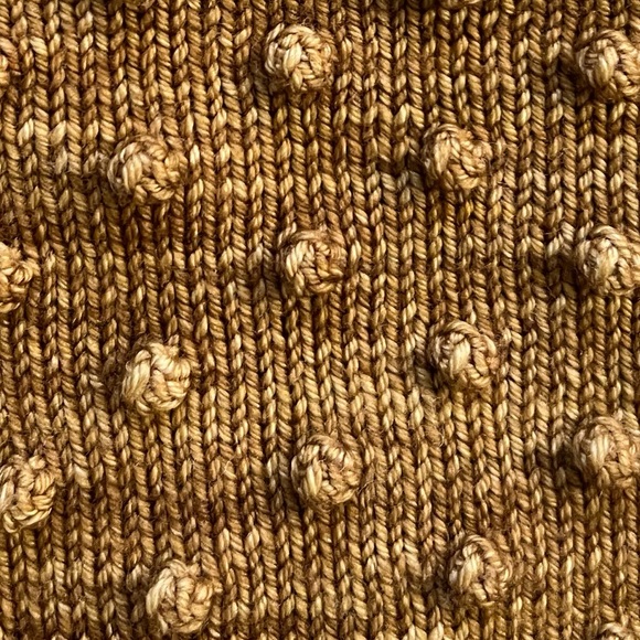 Misha & Puff Wool Bronze Brown Spun Gold Rose Popcorn Mock Neck Sweater PCP 7-8y - Picture 7 of 12